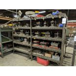 24" D x 96" W x 72" H Rack of Assorted Dies and Spare Parts