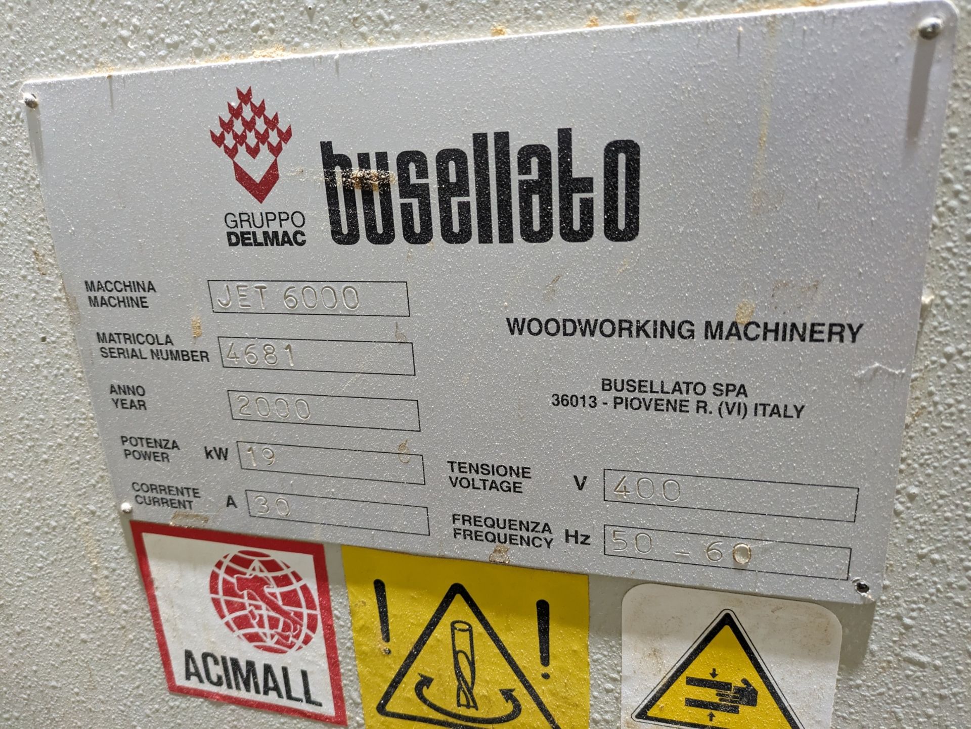 Busellato Jet 6000 3-Axis Wood CNC Machining Center - Image 4 of 7