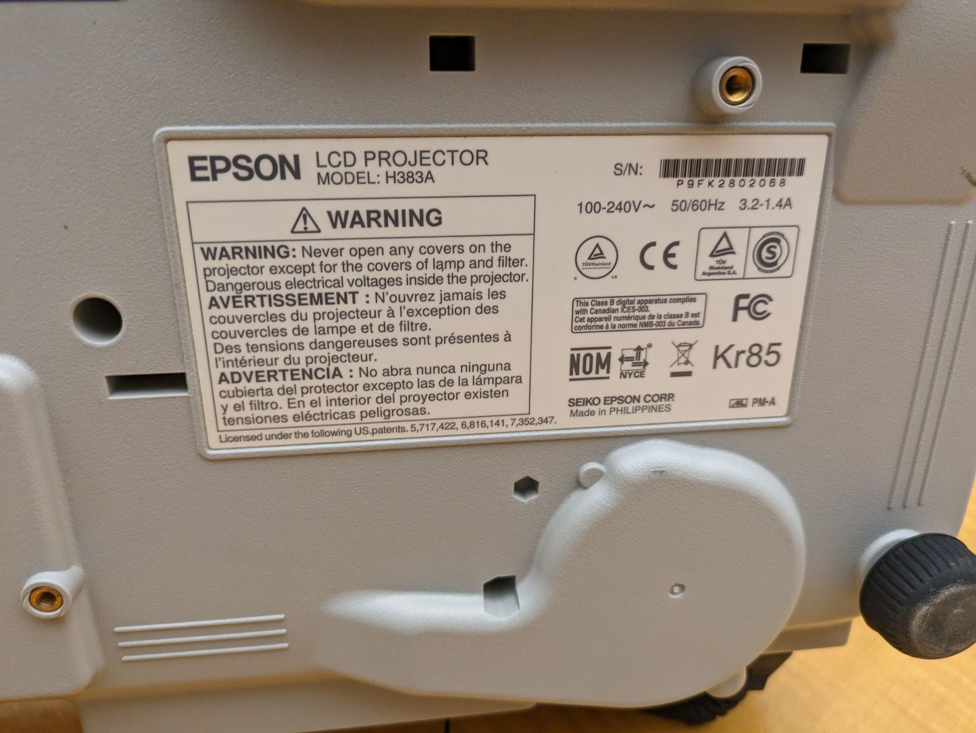 Epson 3LCD H383A Projector - Image 2 of 3