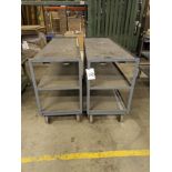 (2) Jamco 24" x 72" x 44" H Metal Three Shelf Shop Carts