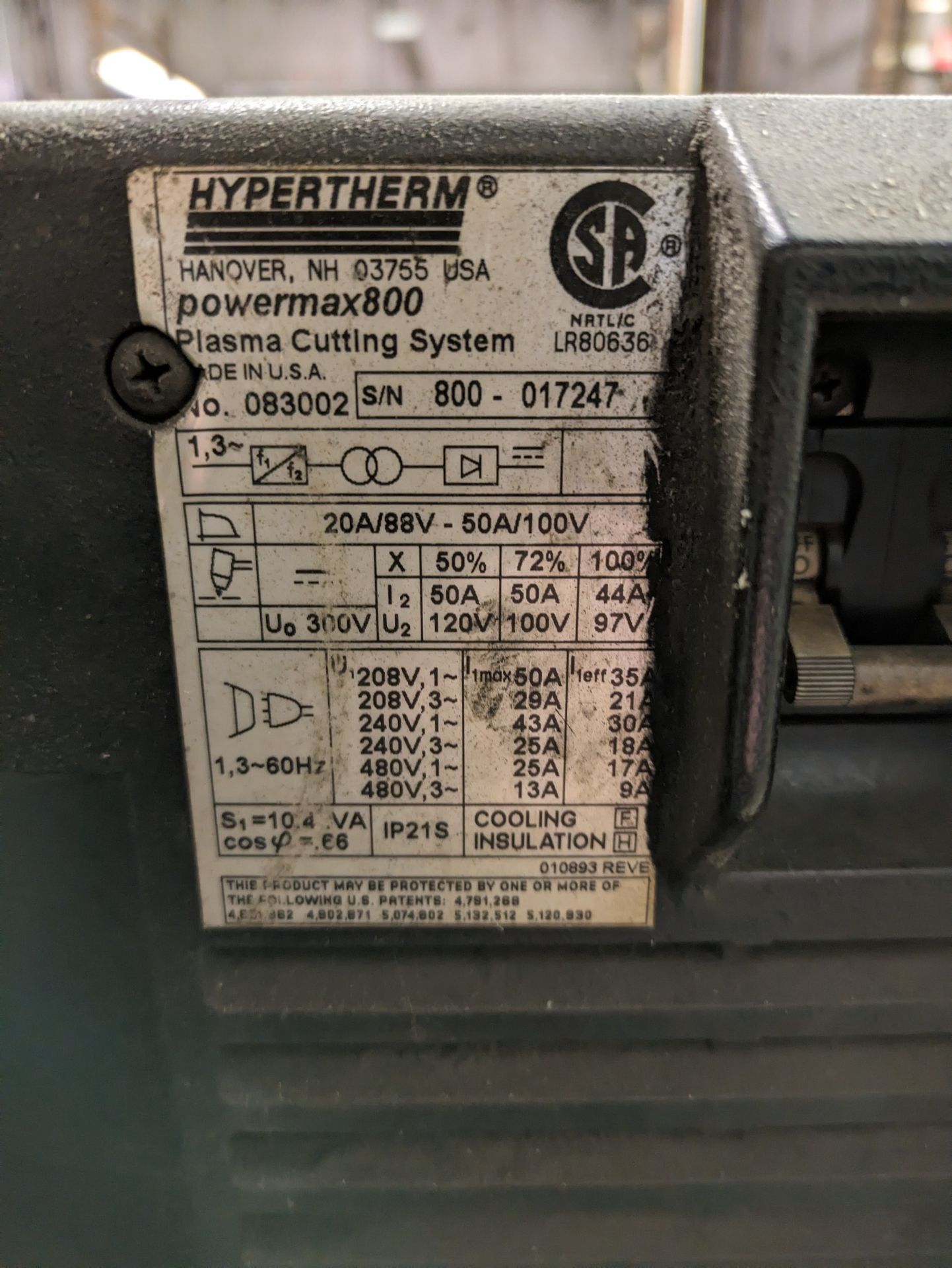 Hypertherm Powermax 800 50-Amp Plasma Cutter - Image 2 of 2