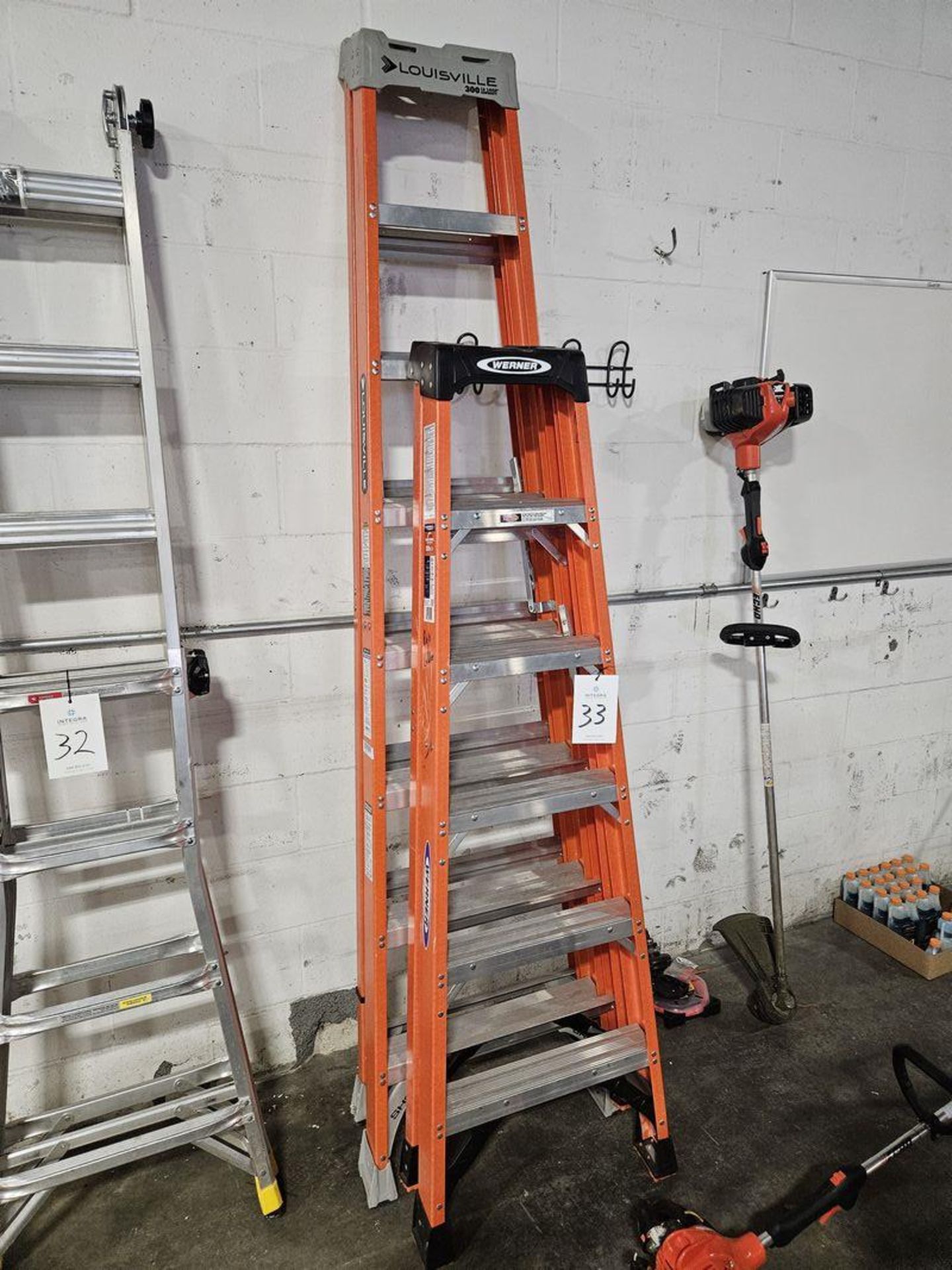 (2) Fiberglass Step Ladders, (1) 6', (1) 8'