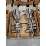 (2) TPT Stainless Steel 1-12" Tri-Clanp Diverter Valves