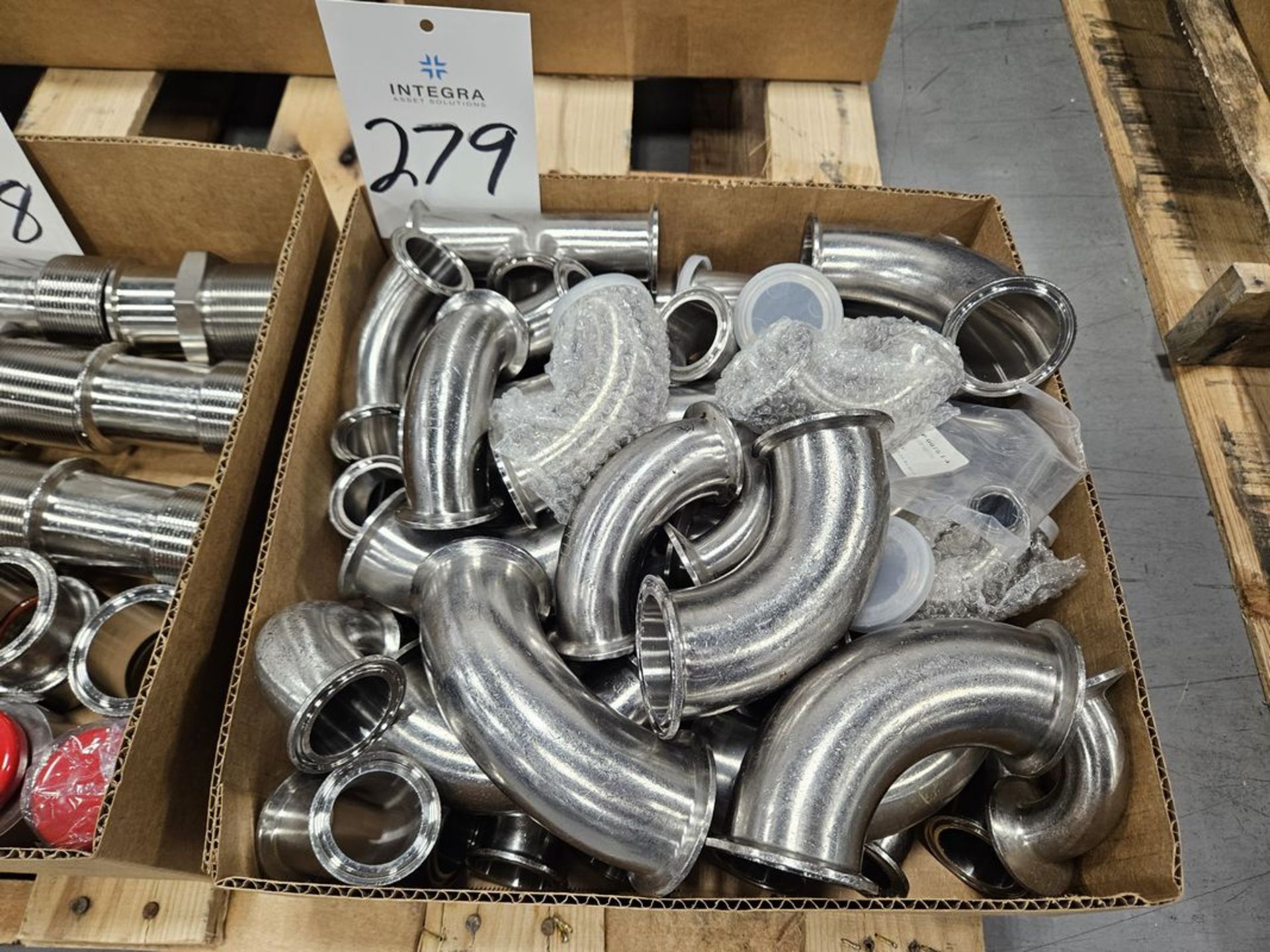 Lot of Assorted Stainless Steel Clamp x Clamp Elbows