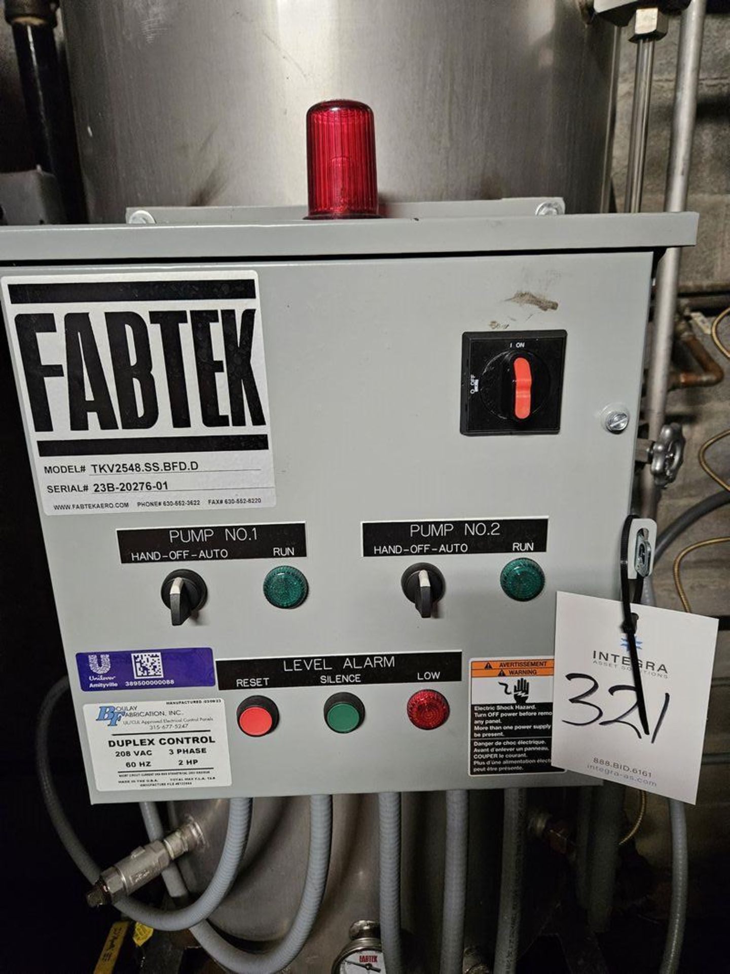 Fabtek TKV2548.SS.BFD.D Stainless Steel Boiler Feed System - Image 2 of 2