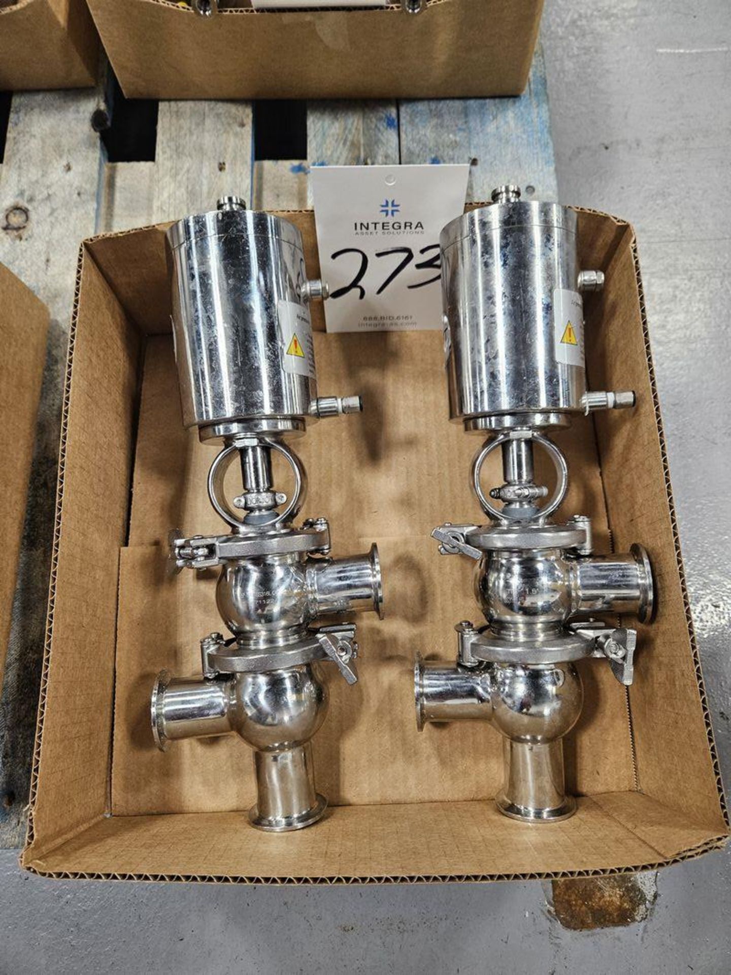 (2) TPT Stainless Steel 1-12" Tri-Clanp Diverter Valves