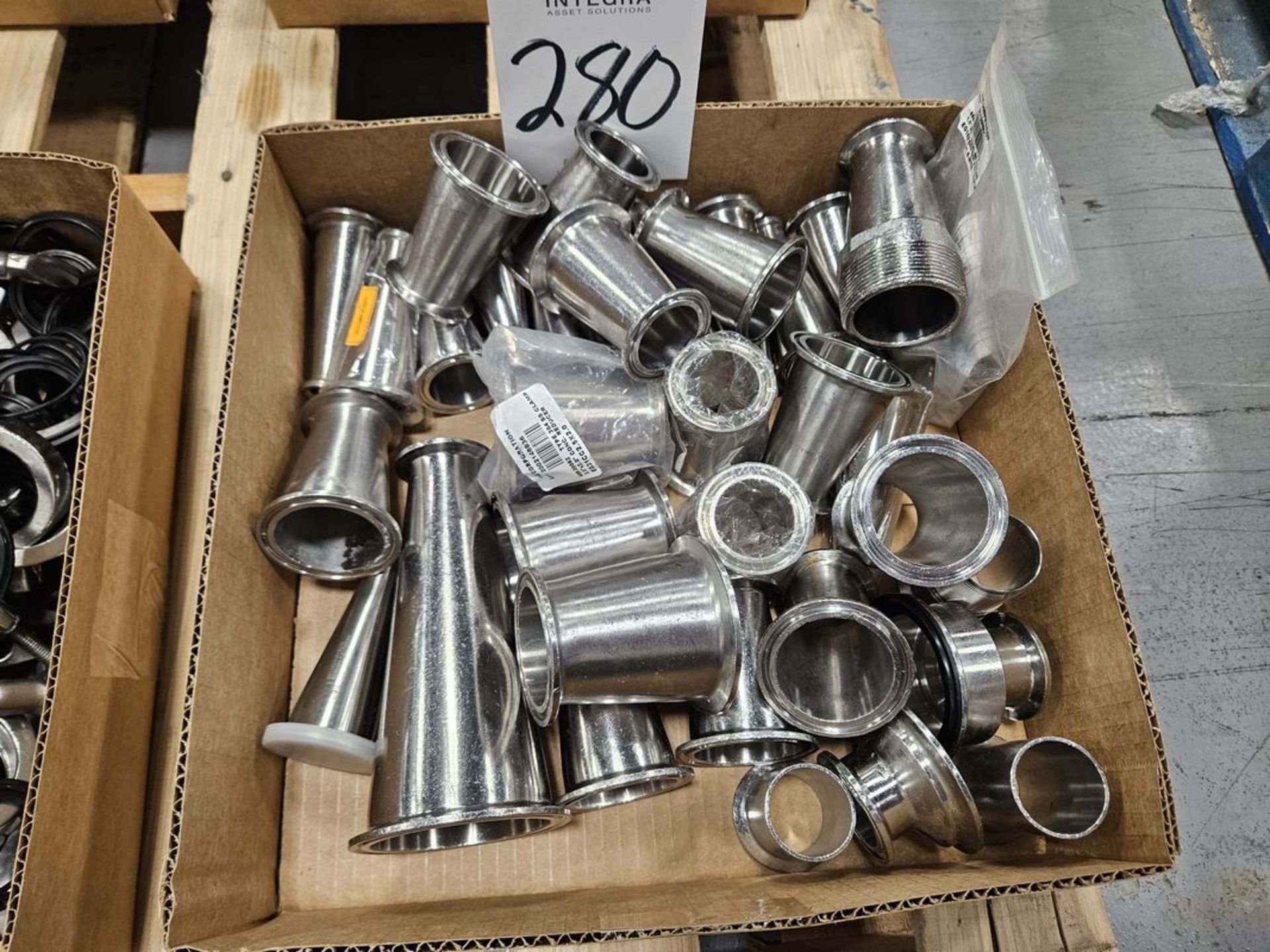 Lot of Assorted Stainless Steel Clamp x Clamp Adapters
