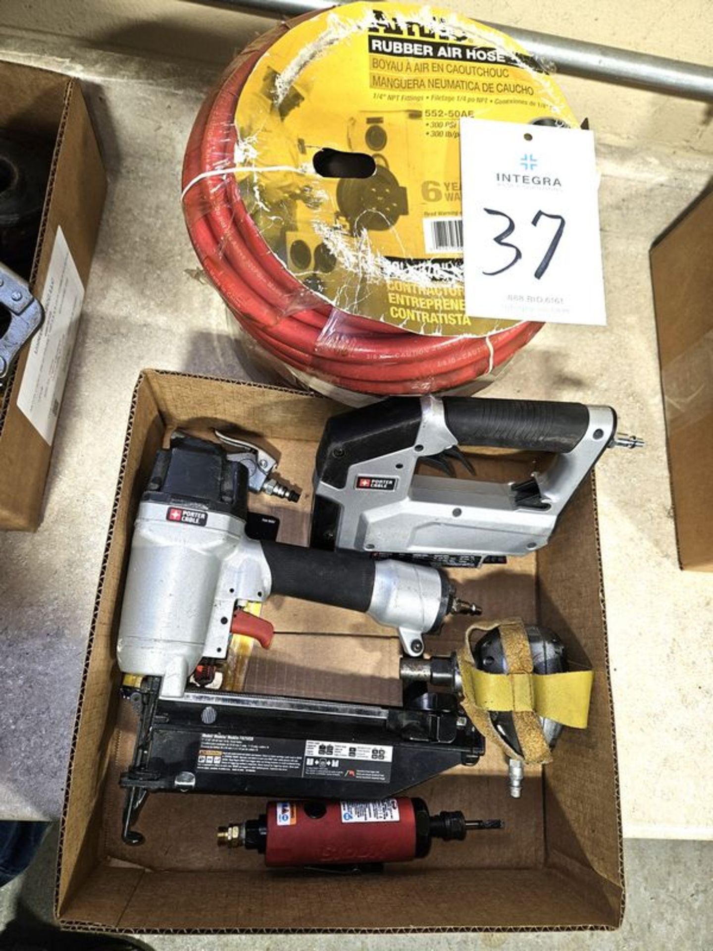 (4) Assorted Pneumatic Tools w/ Hose & Fittings