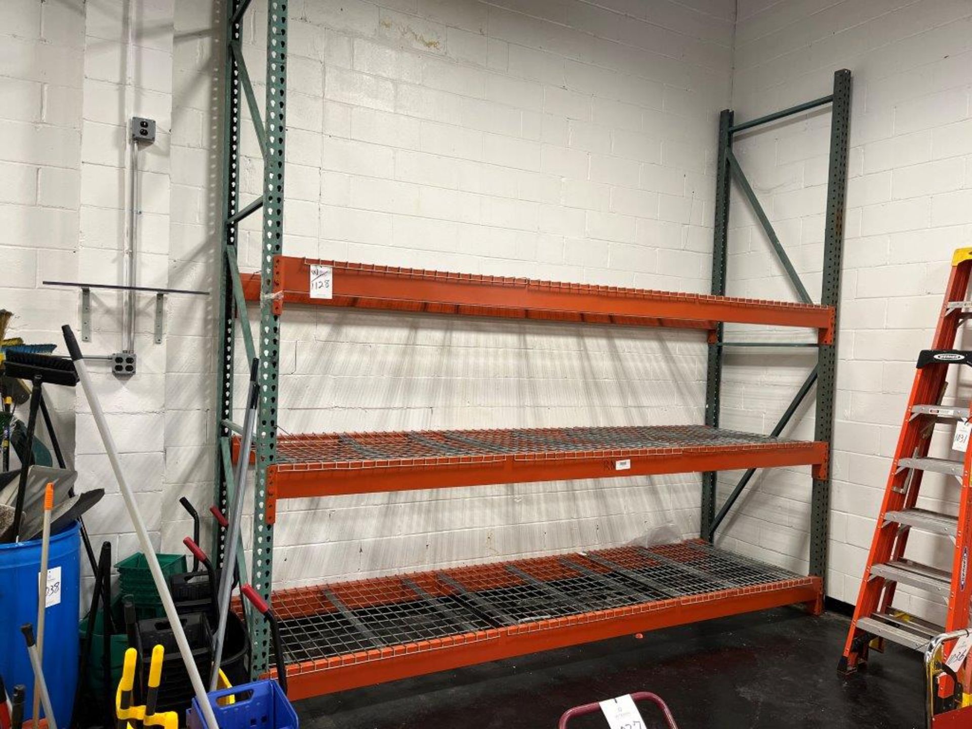 (2) Sections Teardrop Pallet Racking 12' x 42" Uprights, 12' Cross Beams - Image 2 of 3
