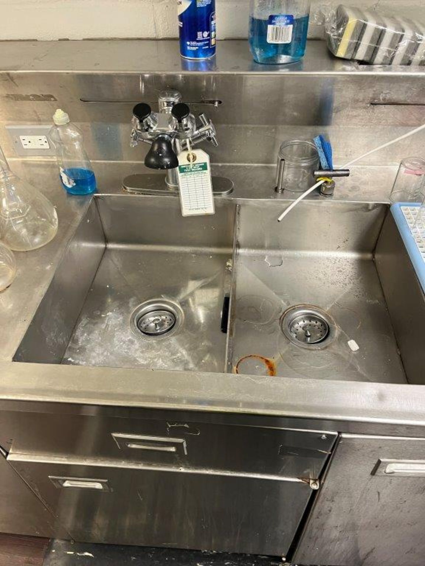 SS Lab Work Table 19' x 26" with Sink and GE Dishwasher - Image 3 of 3