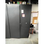 Quantum 2-Door Storage Cabinet with Contents of Assorted Electrical and Misc.