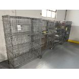 (4) Uline Steel Wire Rack Cages with Wheels 48" x 24" x 61" H
