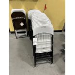 (28) White Plastic Folding Chairs