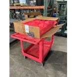 (2) Uline H-2504R Plastic Shop Carts 35" x 24" Top