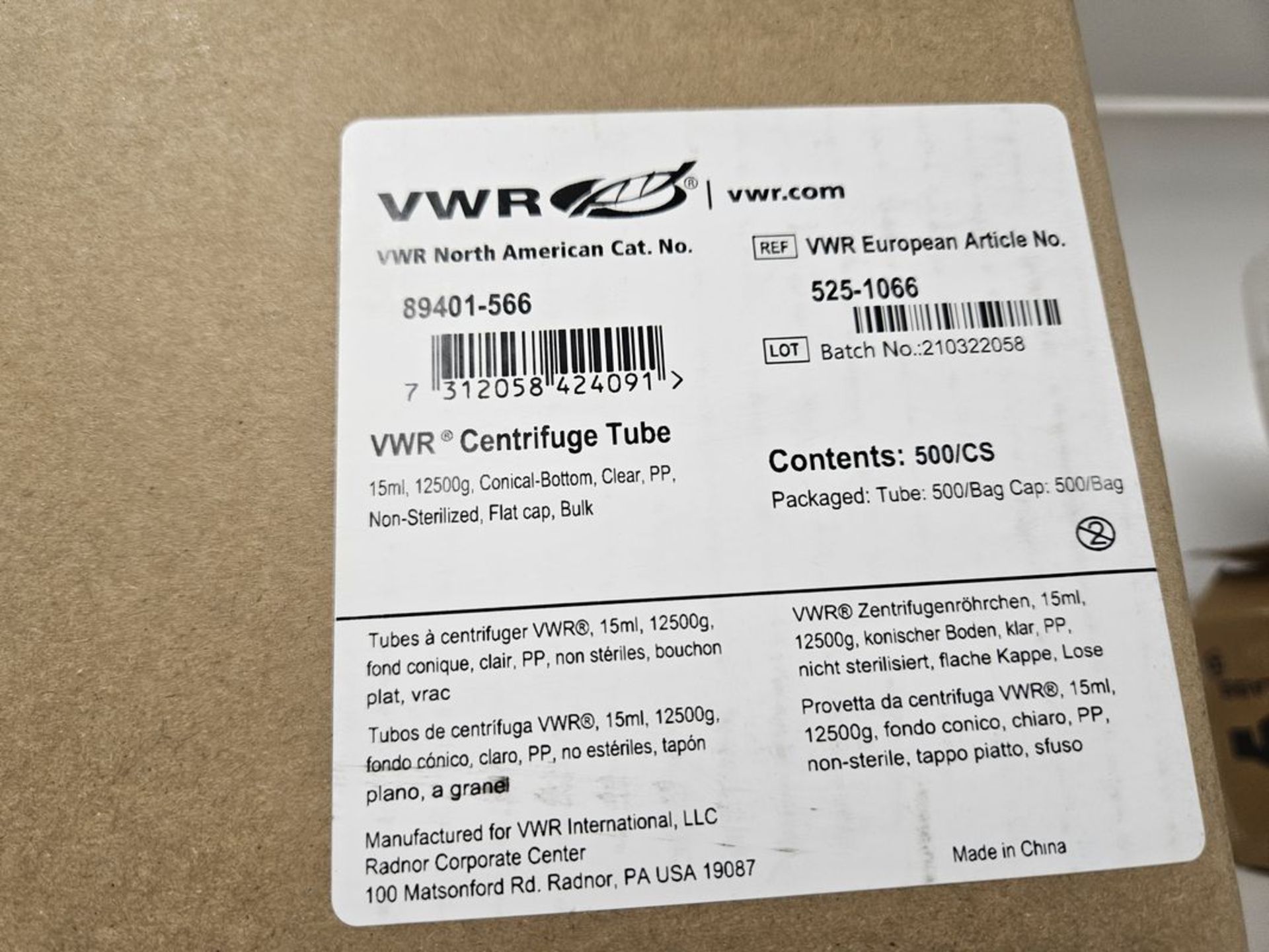 Lot of Approximately (900) VWR Centrifuge Tubes - Image 4 of 4