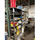 (2) Sections Pallet Racking and (3) Sections Metal Shelving with Contents