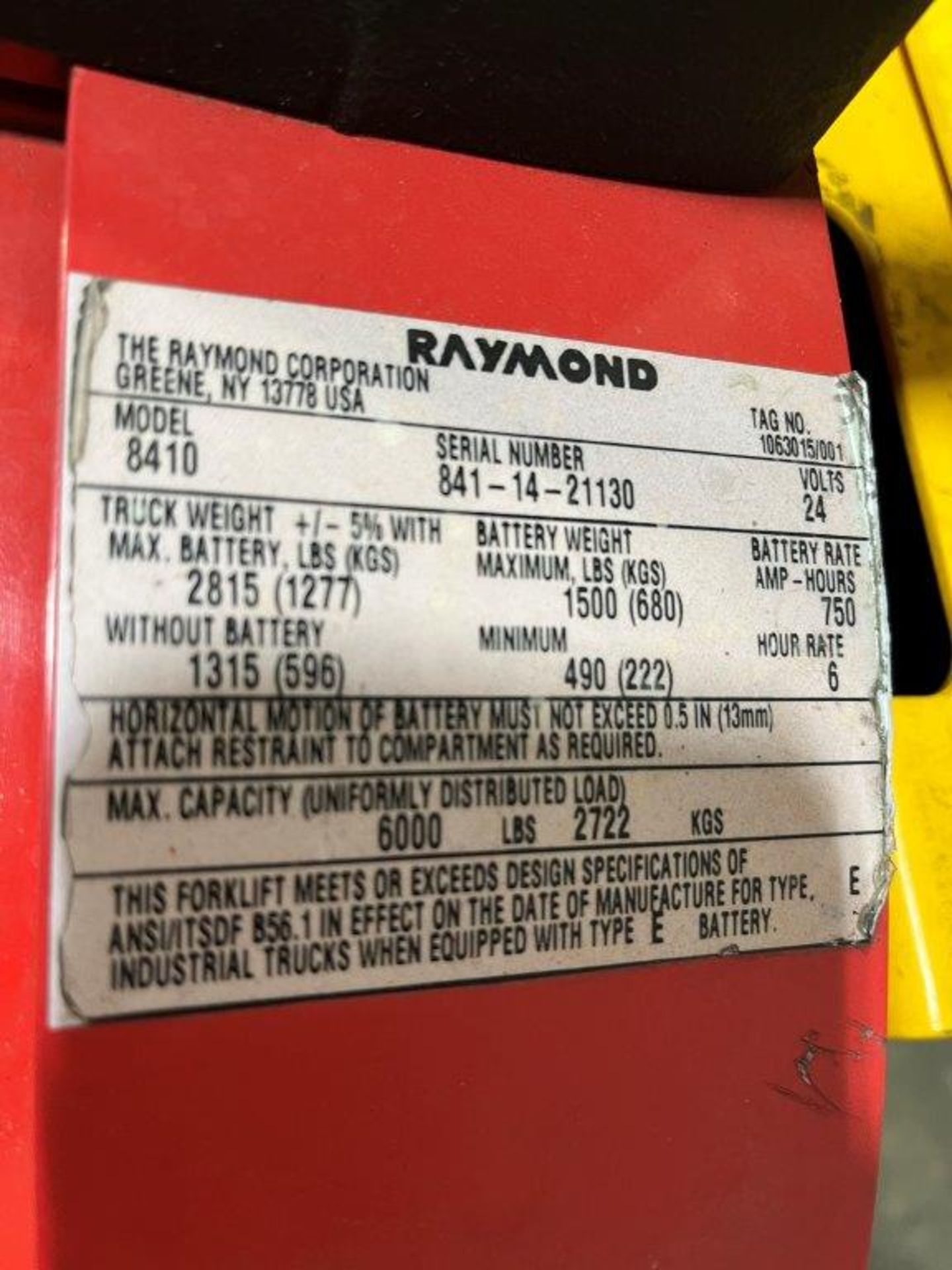Raymond 8410 6,000-Lb Capacity Walkie Electric Pallet Jack - Image 4 of 4