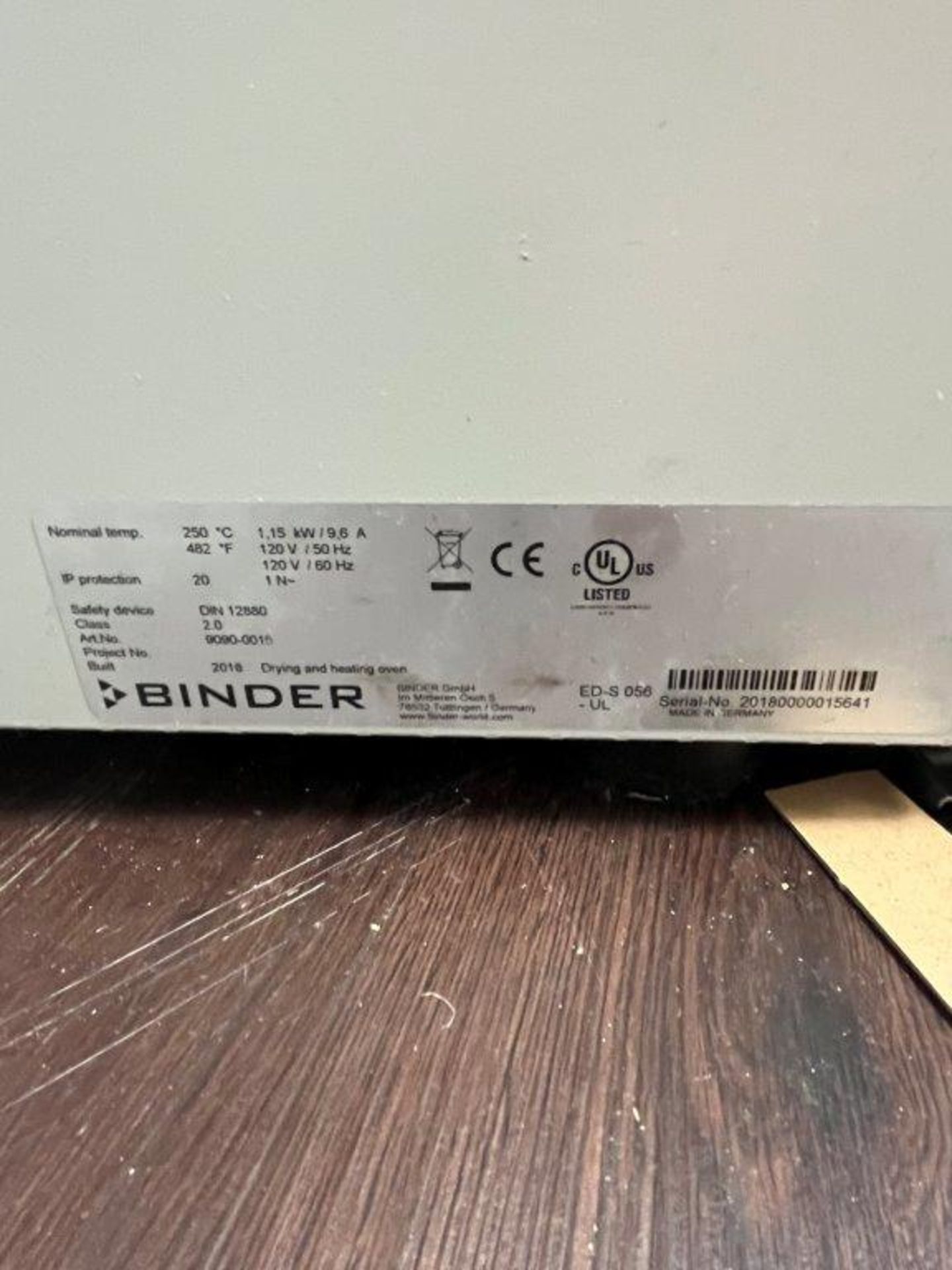 Binder ED-S 056-UL Drying & Heating Oven - Image 3 of 3