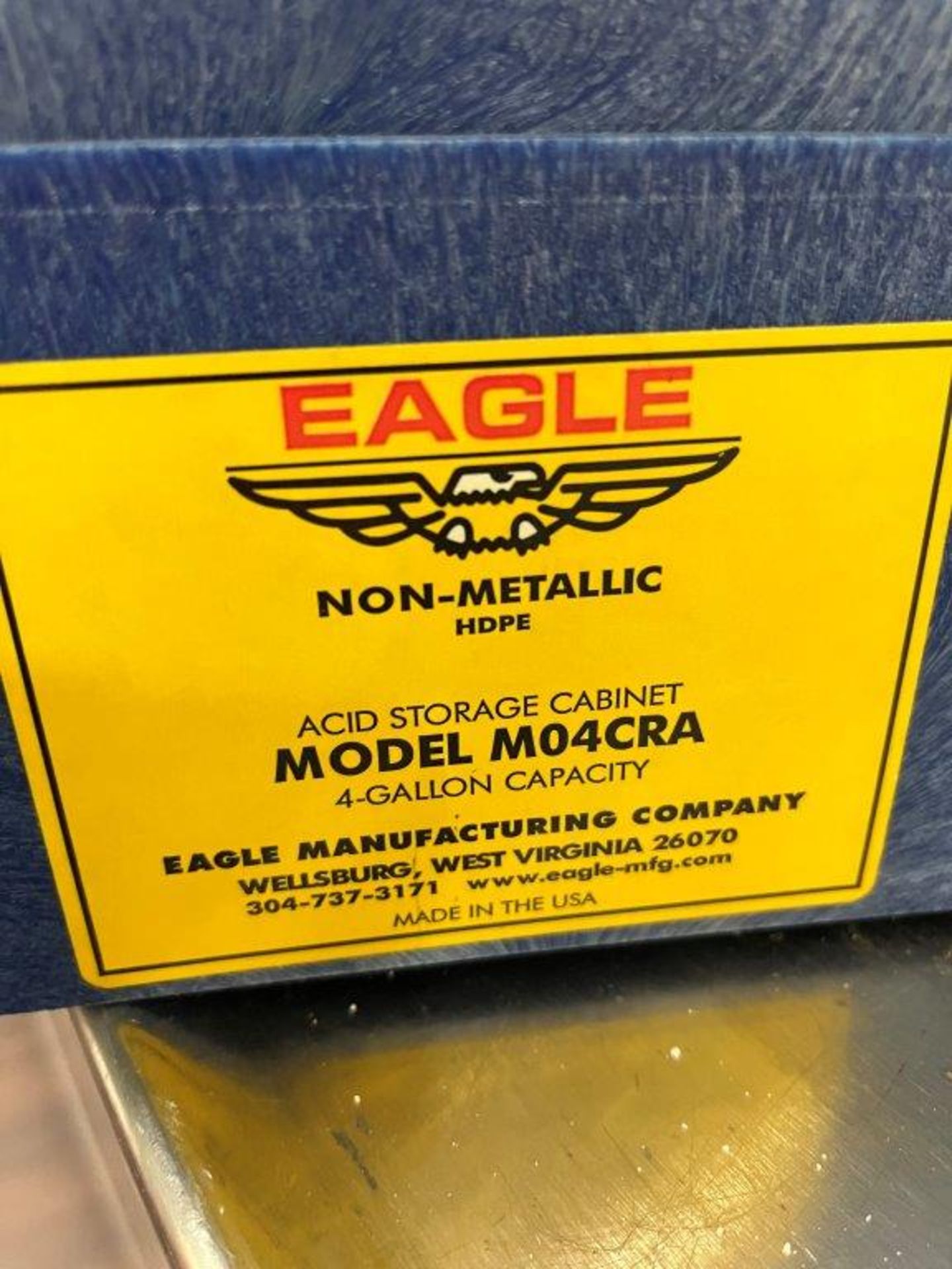 Eagle M04CRA 4-Gallon Capacity Acid Storage Cabinet - Image 2 of 2