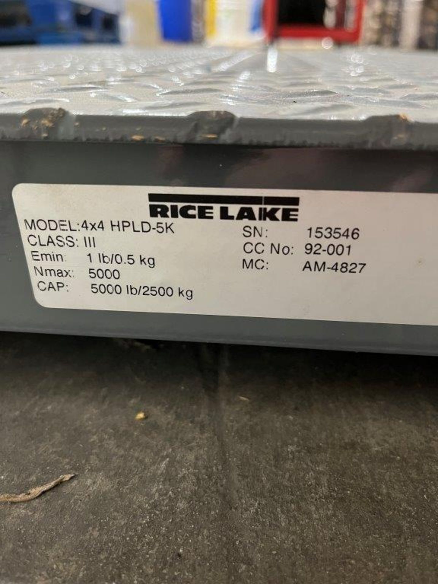 Rice Lake 4 x 4 HPLD-5K Class III 5,000-Lb Capacity Platform Scale - Image 2 of 3
