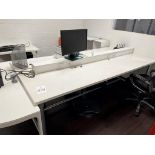 (2) Assorted Wood Top Tables with Galvanized Tubing Base 96" x 48" and (18) Office Chairs