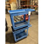 (2) Plastic Shop Carts 30" x 16" Top