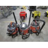 Lot of (3) 8-Gallon Capacity Rigid Shop Vacs