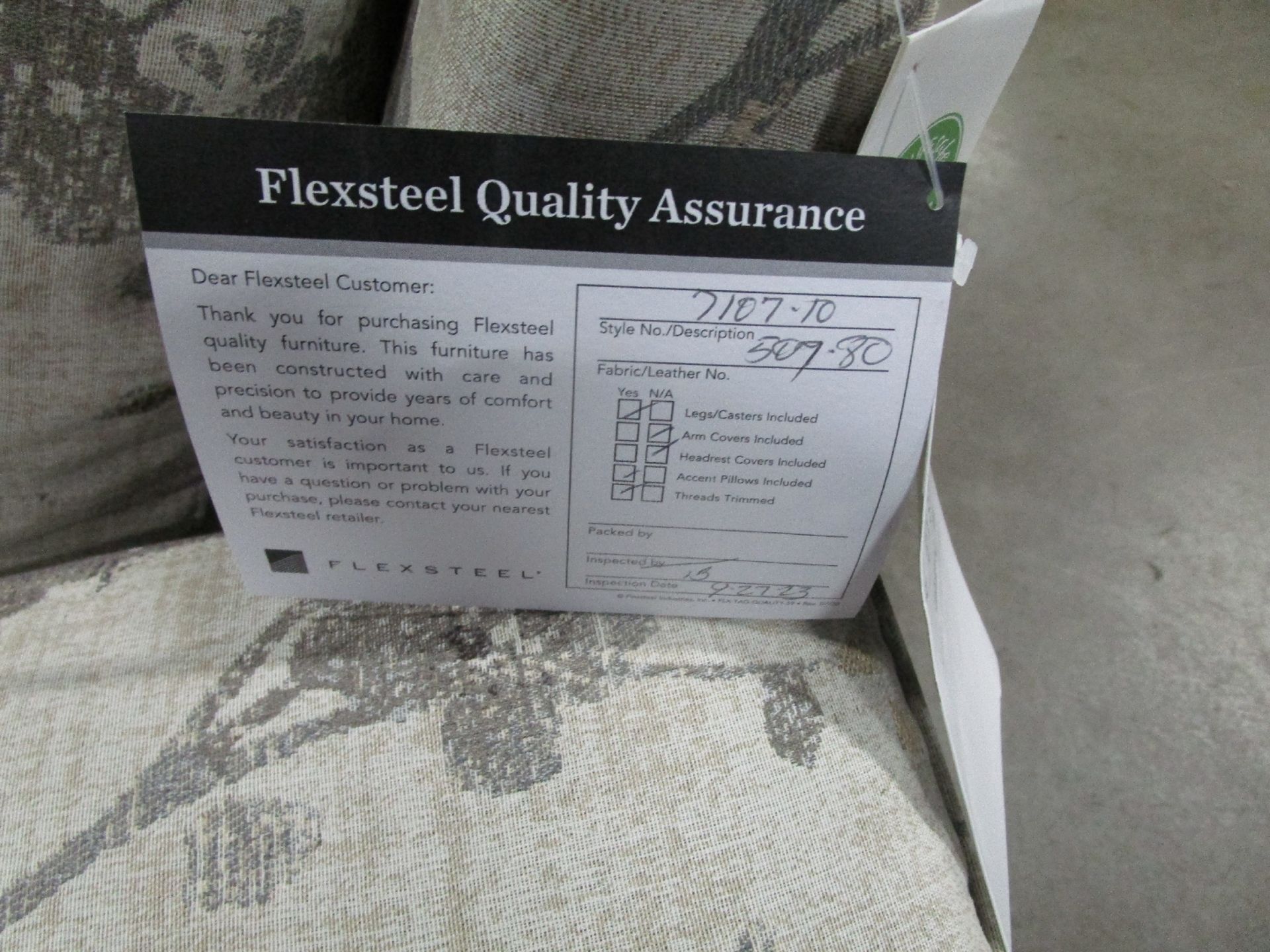 Flexsteel 7107-10 Oversized Chair with Fabric Upholstery - Image 2 of 2