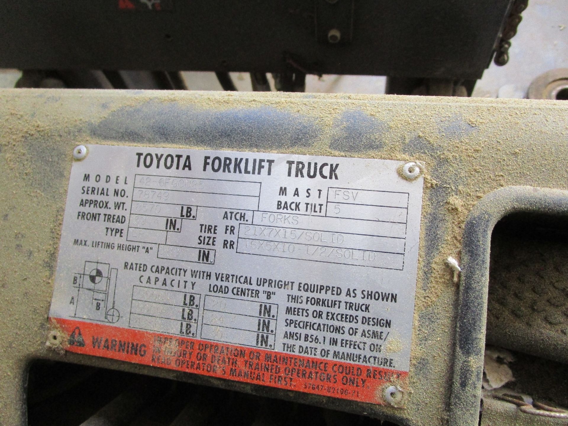 Toyota 42 6FGCU25 Forklift ( Not in Service) - Image 3 of 4