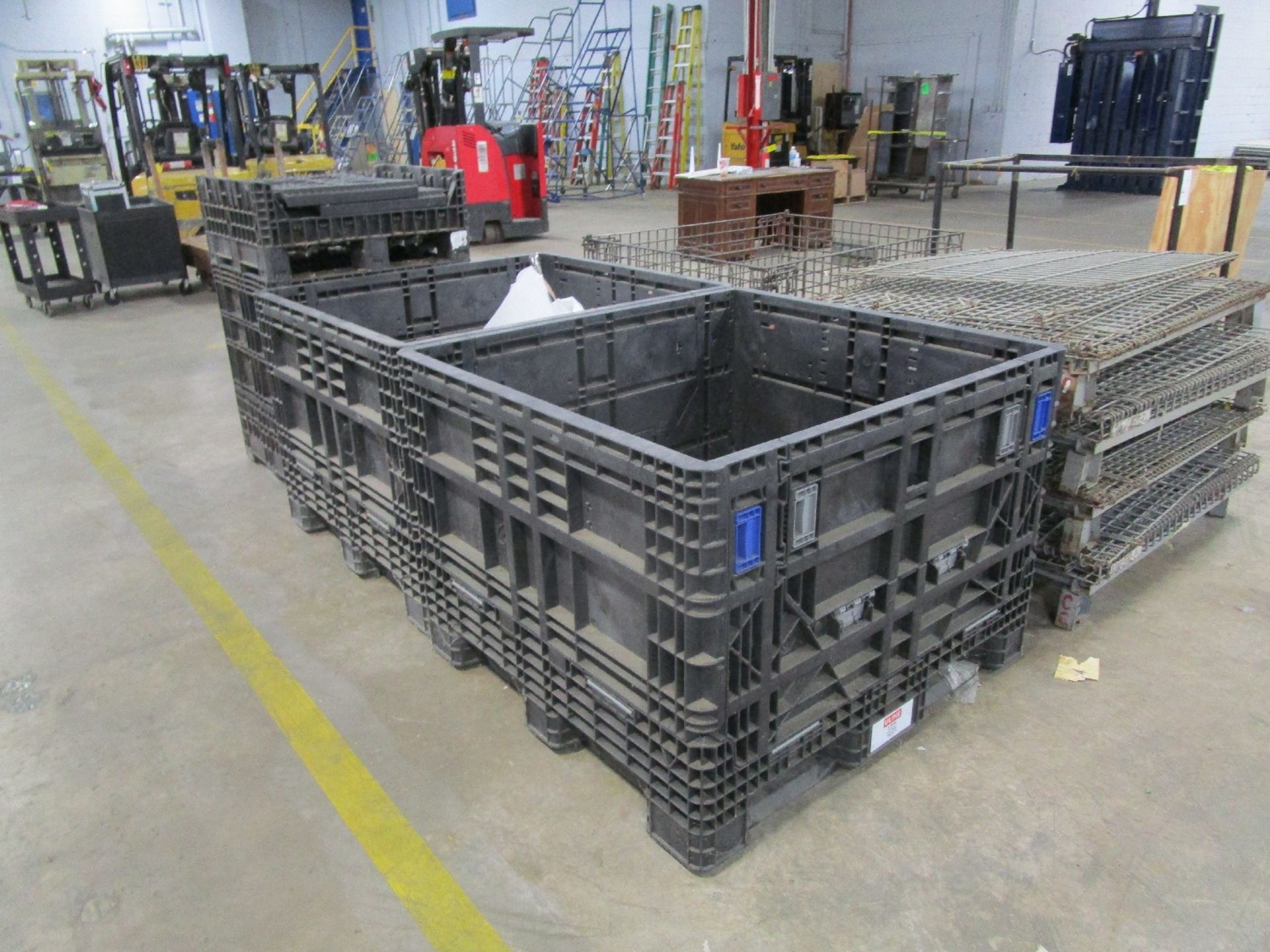 48" x 42" Collapsible Wire Bins and Uline Poly Bins - Image 3 of 3