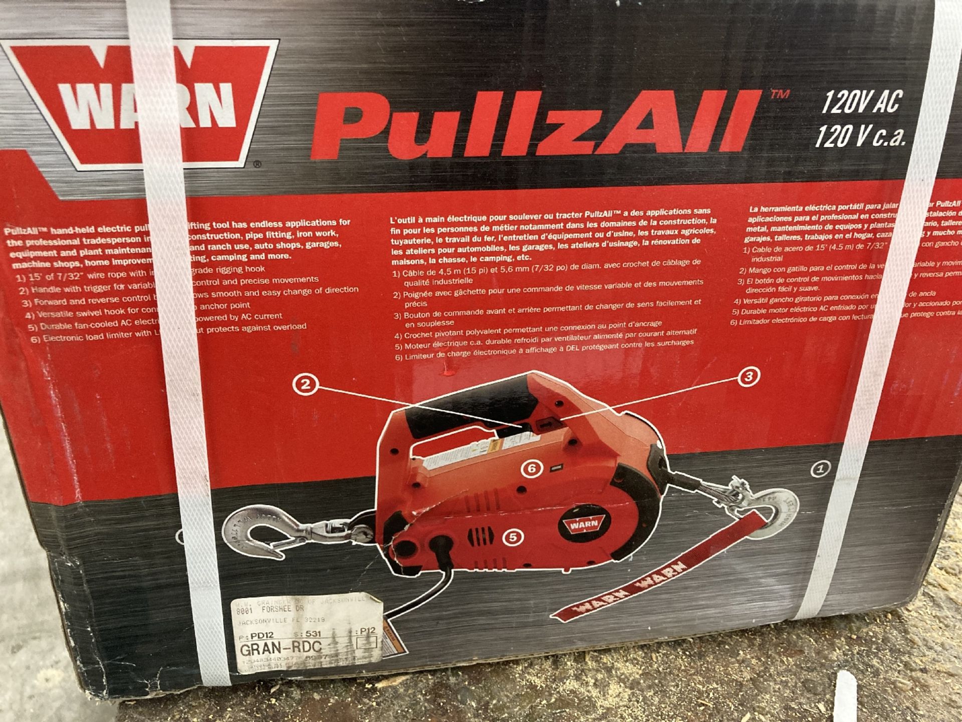 Warn PullzAll 885000 1,000-Lb. Capacity Electric Wench - Image 3 of 3