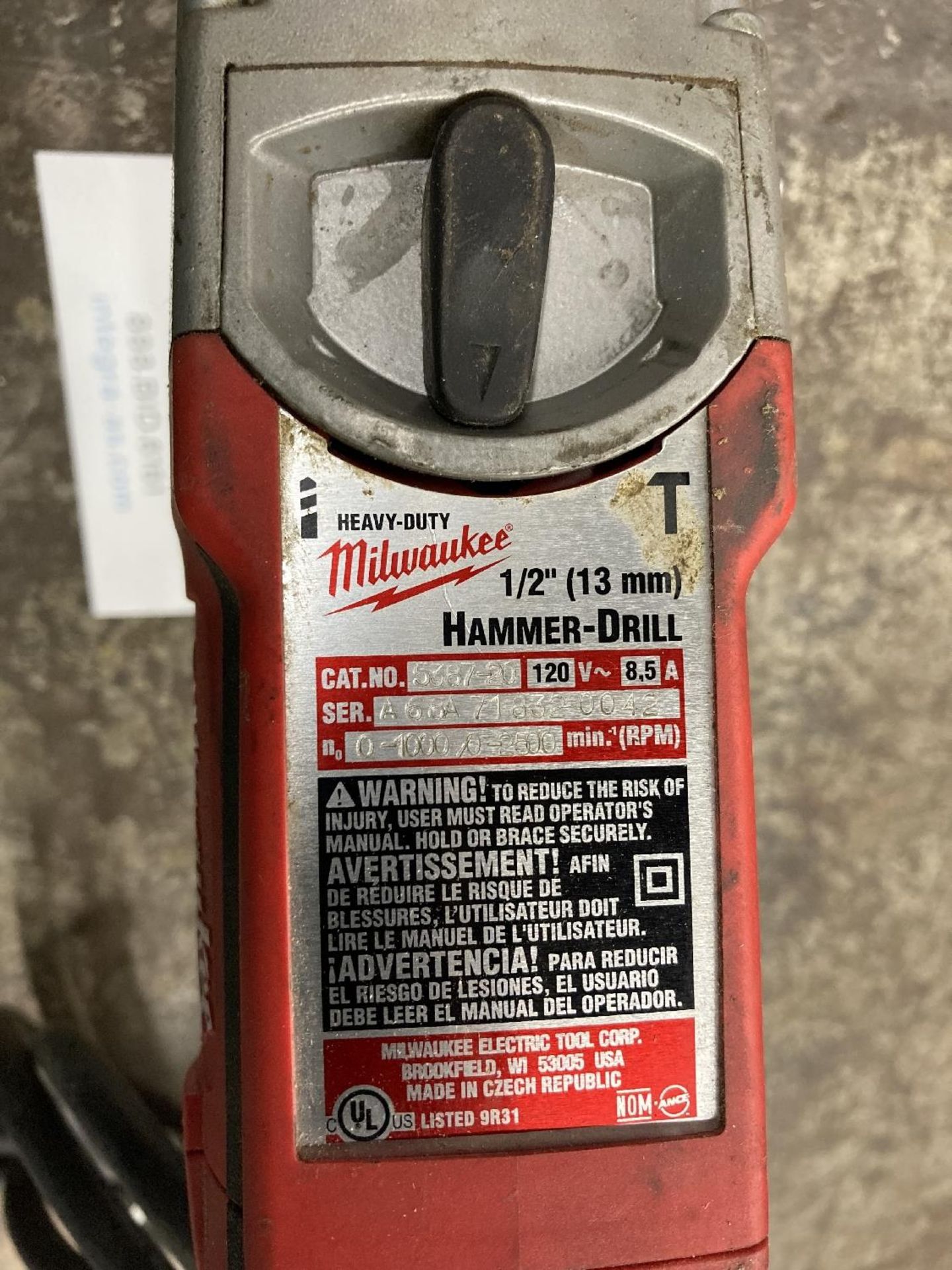 Milwaukee 5387-20 1/2" Hammer Drill - Image 2 of 3