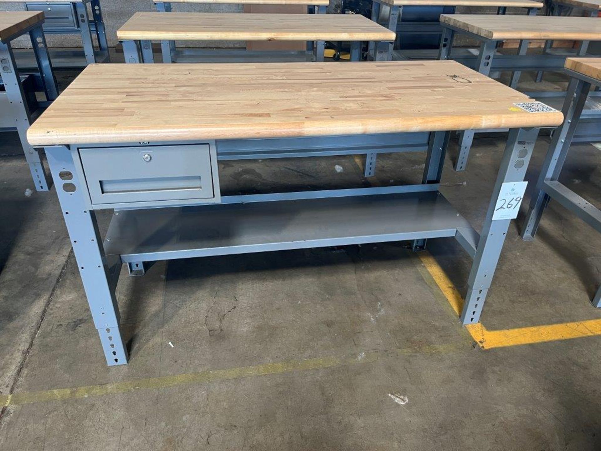 Uline Wood Top Work Bench 60" x 30" with Drawer