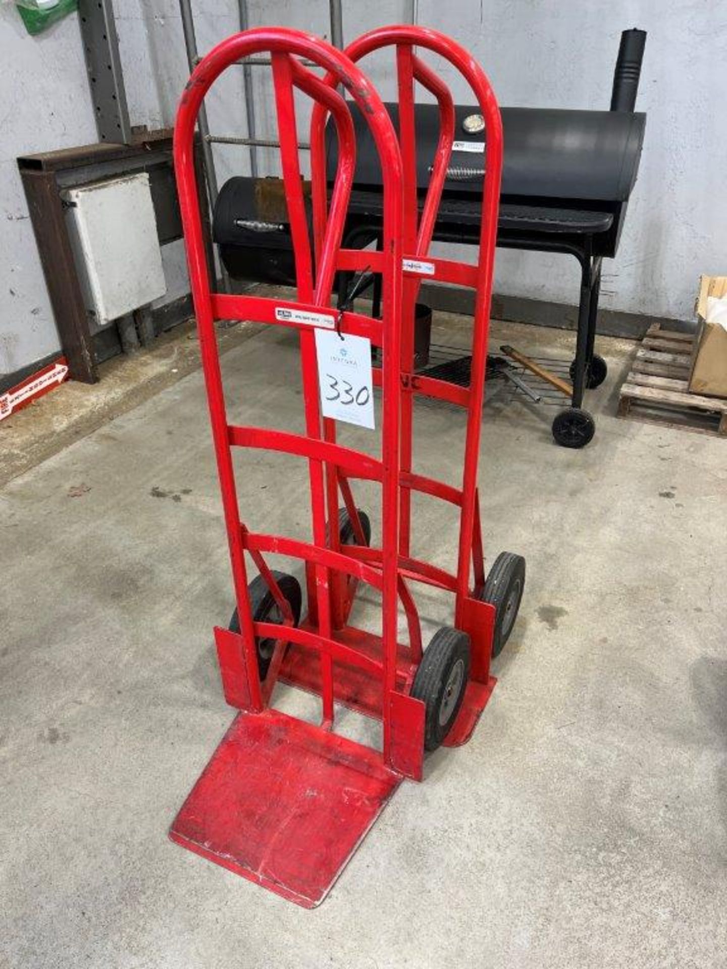 (2) Uline H-2055 Two Wheel Hand Truck