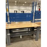 Wood top Work Bench with Bin Holder Back 60" x 30"