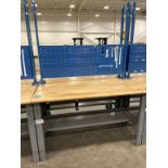 Wood top Work Bench with Bin Holder Back 60" x 30"