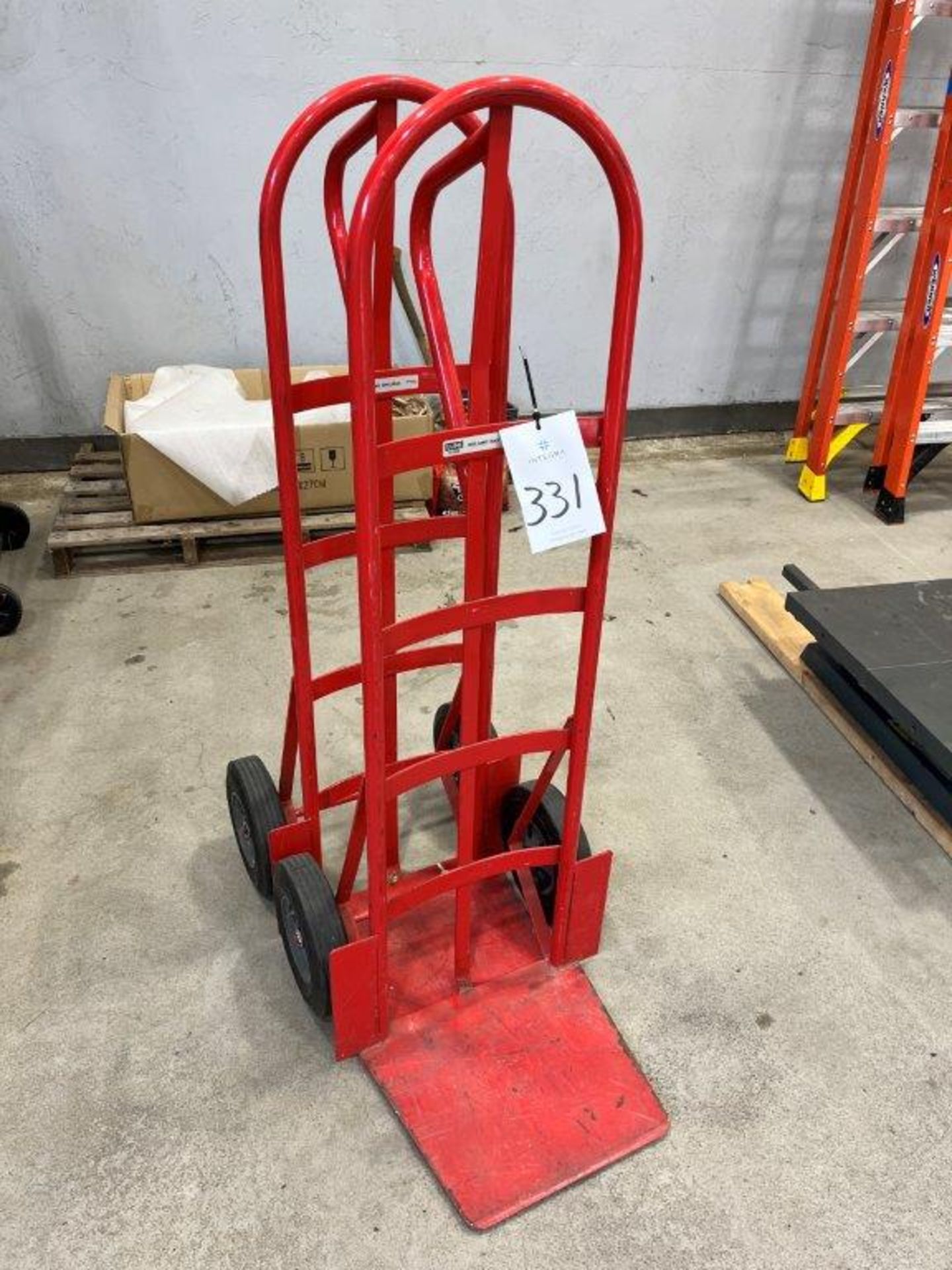 (2) Uline H-2055 Two Wheel Hand Truck