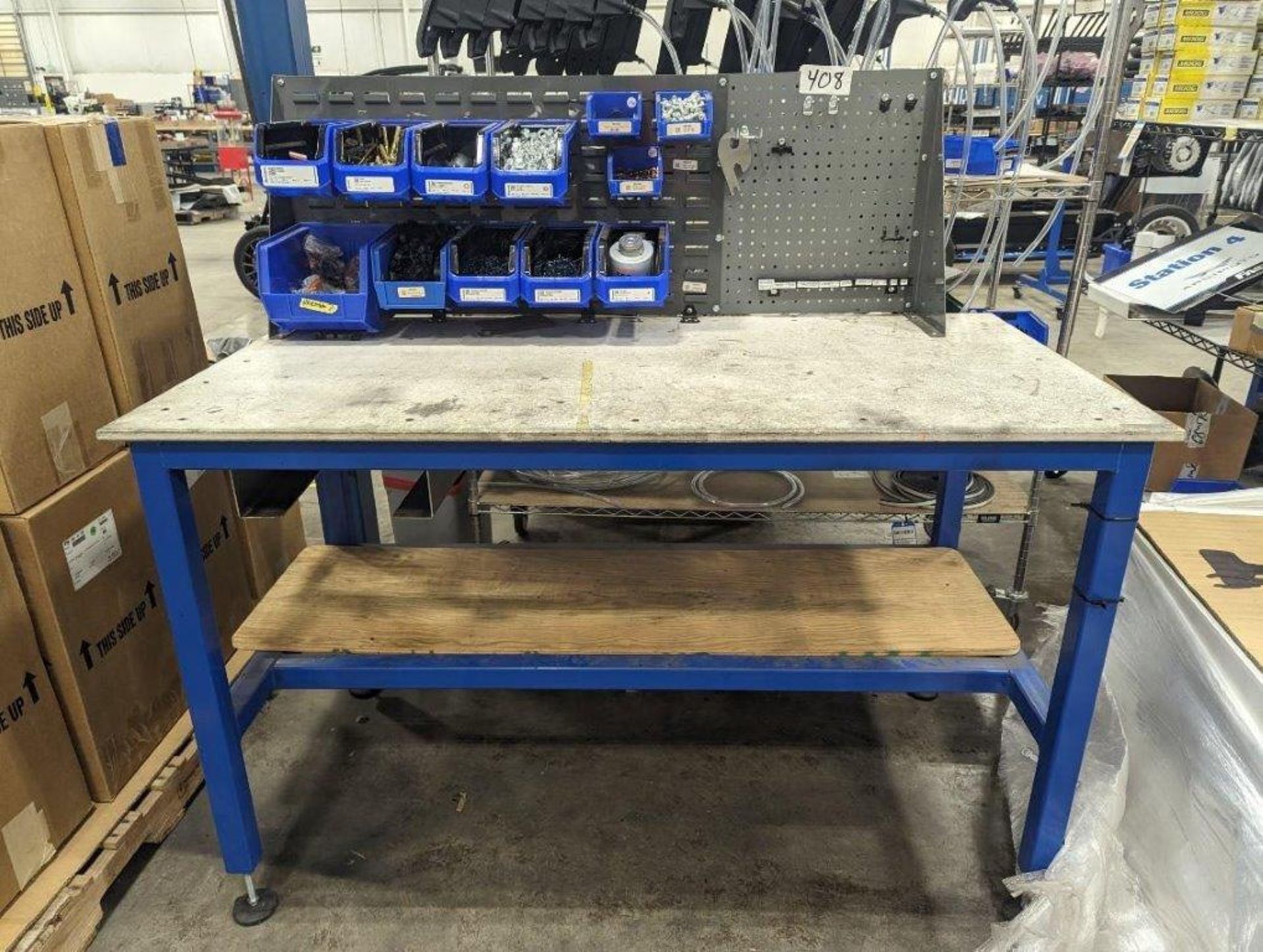 Workbench 61" x 31" with Bin Holder Back