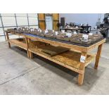 (2) Large Wood Tables with Plastic Top 96" x 48"