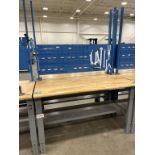 Wood top Work Bench with Bin Holder Back 60" x 30"