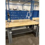 Wood top Work Bench with Bin Holder Back 60" x 30"