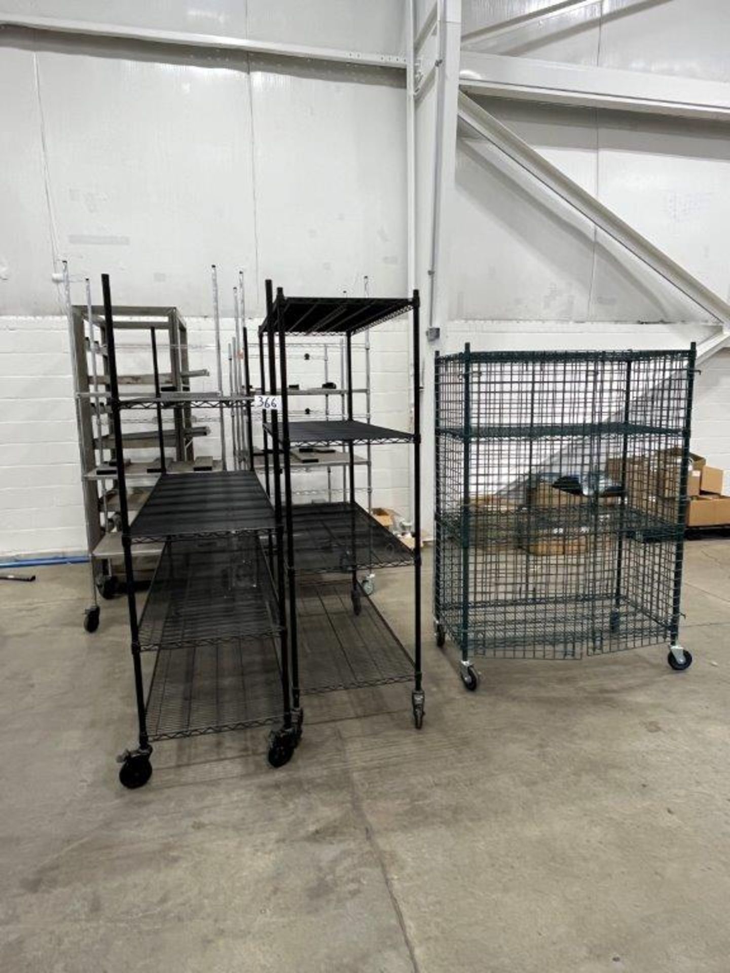 (5) Assorted Rolling Wire Metro Racks