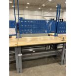 Wood top Work Bench with Bin Holder Back 60" x 30"