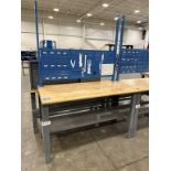 Wood top Work Bench with Bin Holder Back 60" x 30"
