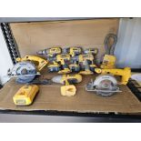 Lot Of Assorted DeWalt Cordless Tools