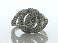 10ct White Gold Intertwined Bands Diamond Ring 1.00 Carats - Valued By AGI £6,950.00 - Multiple