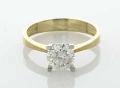 9ct Yellow Gold Single Stone Moissanite Ring - Valued By AGI £1,585.00 - One round brilliant cut