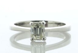18ct White Gold Single Stone Emerald Cut Diamond Ring 0.75 Carats - Valued By AGI £6,950.00 - One