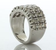 9ct White Gold Triple Band Semi Eternity Diamond Ring 4.14 Carats - Valued By AGI £8,520.00 -