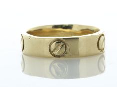 9ct Yellow Gold 'Cartier' style Band - Valued By AGI £1,750.00 - Yellow gold wedding band created to